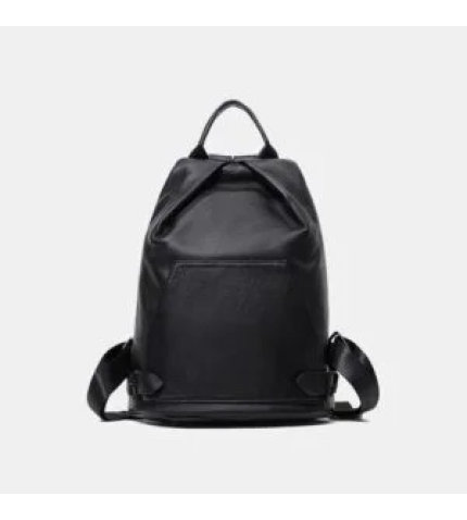 Anti-Theft Genuine Leather Backpack for Women with Back Zip Pocket