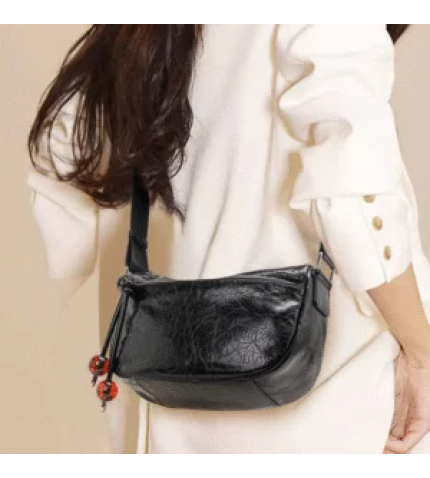 Stylish Pleated Textured Women’s Soft Leather Crossbody Bag