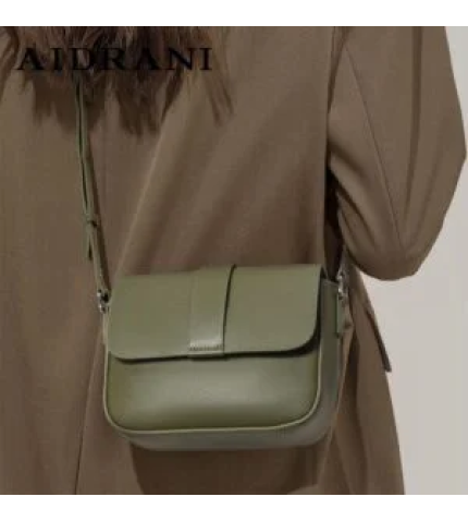 Stylish Soft Leather Crossbody Bag – 100% Cowhide Square Shoulder Bag