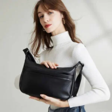 100% Cow Leather Multi-Layer Women’s Shoulder Bag